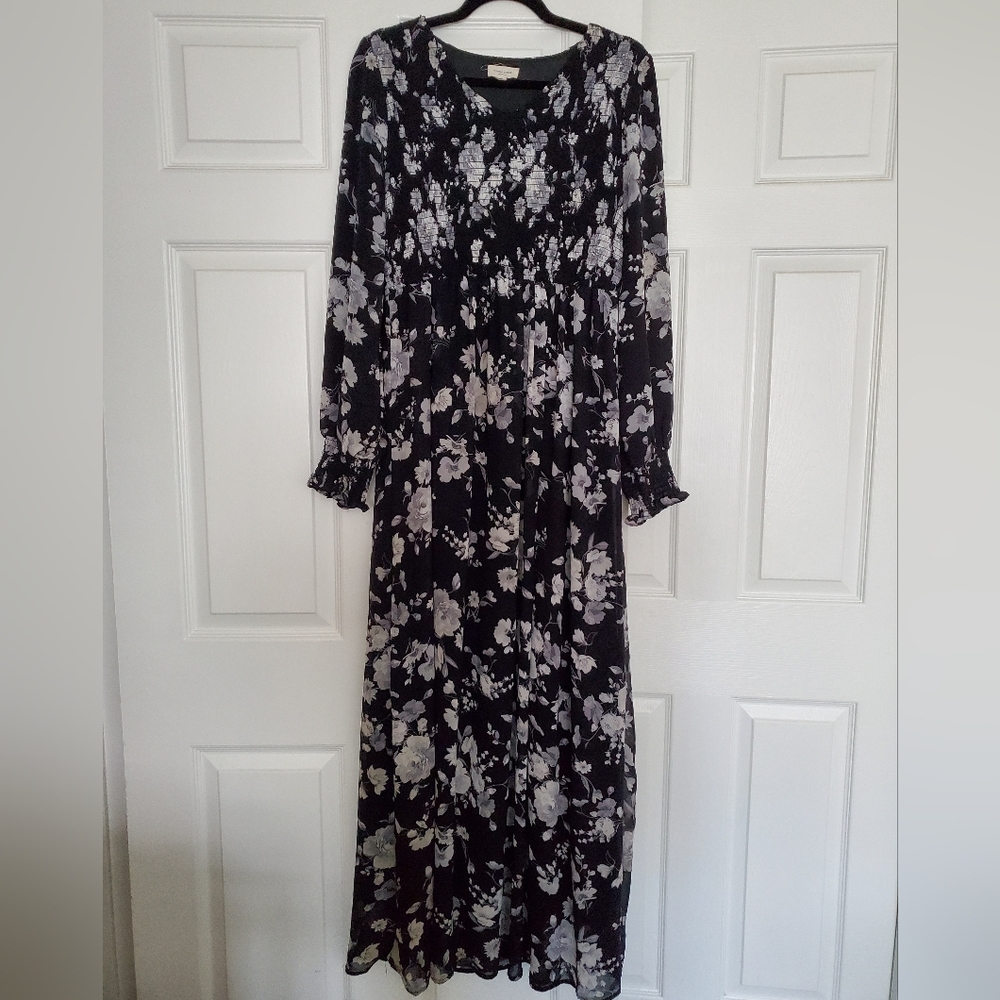 Orange Creek Black Floral Maxi Dress